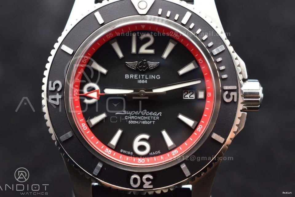 Dial With Bezel A2824 Edition Superocean Automatic On Black Orange 1:1 Strap 44 And Rehaut Best Black Rubber BLSF 1105